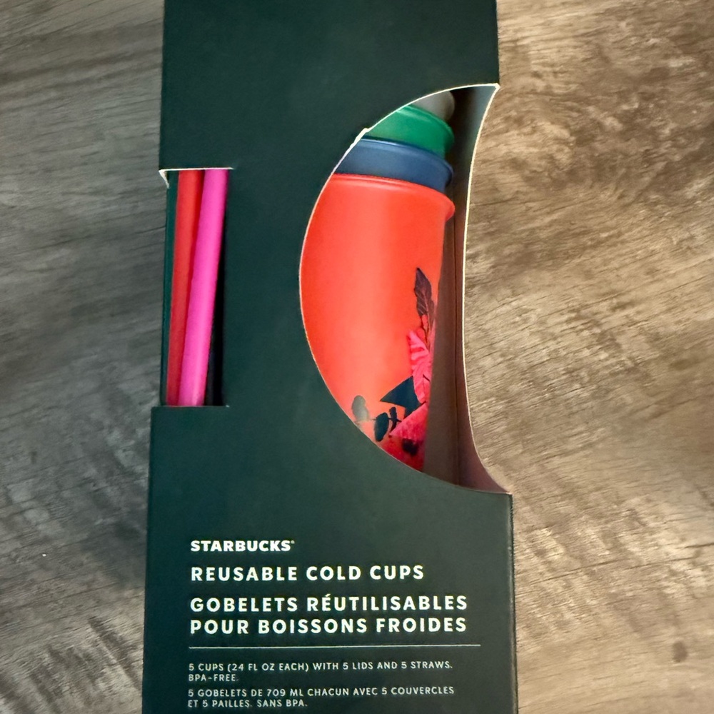 Starbucks Reusable Cold Cups with Straws - Multicolor